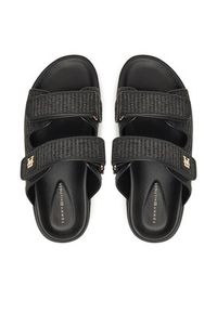 TOMMY HILFIGER - Tommy Hilfiger Klapki DOUBLE STRAP RAFFIA FW0FW08940 Czarny. Kolor: czarny #5