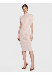 Elisabetta Franchi Sukienka dzianinowa AM-75B-31E2-V320 Różowy Slim Fit. Kolor: różowy. Materiał: dzianina, wiskoza