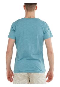 FUNDANGO - T-shirt męski Fundango Jaggy Strukturyzowany krótki rękaw. Kolor: zielony. Długość rękawa: krótki rękaw. Długość: krótkie