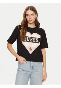 Guess T-Shirt V5RI01 I3Z14 Czarny Regular Fit. Kolor: czarny. Materiał: bawełna