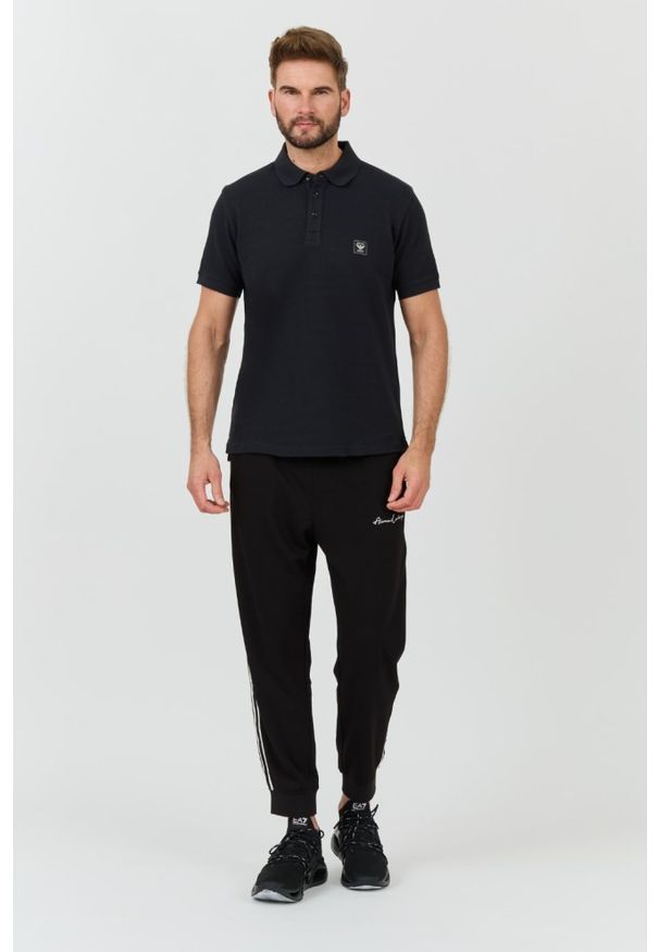 Emporio Armani - EMPORIO ARMANI Czarne męskie polo, Rozmiar XXL. Typ kołnierza: polo. Kolor: czarny