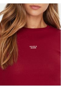 Guess Jeans T-Shirt W5BP45 KA0H1 Czerwony Slim Fit. Kolor: czerwony. Materiał: bawełna #5