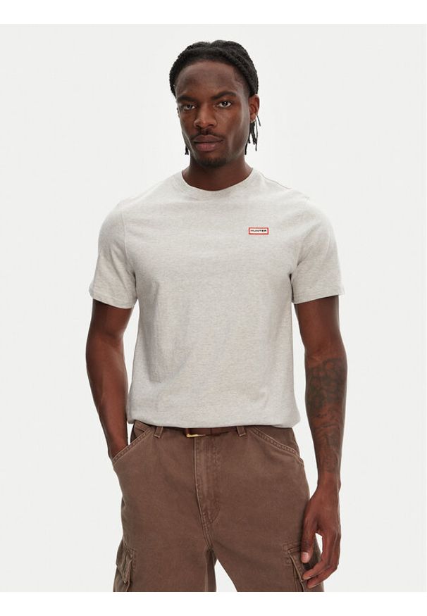 Hunter T-Shirt Tavish HARM0082251 Szary Regular Fit. Kolor: szary. Materiał: bawełna