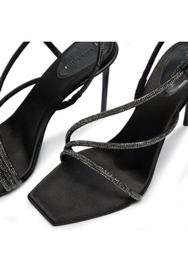 Max Mara Sandały Stark 2424526371600 Czarny. Kolor: czarny. Materiał: materiał