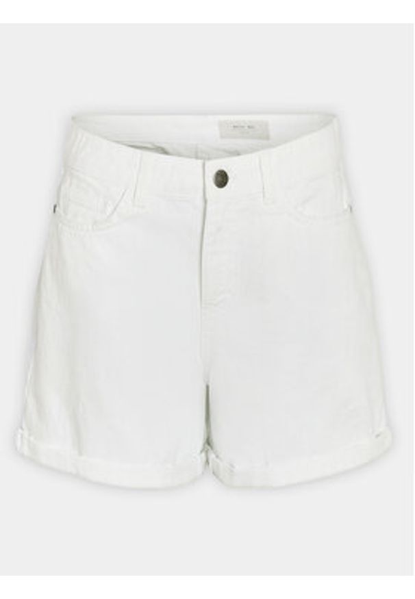 Noisy may - Noisy May Szorty jeansowe Smiley 27029288 Biały Relaxed Fit. Kolor: biały. Materiał: bawełna