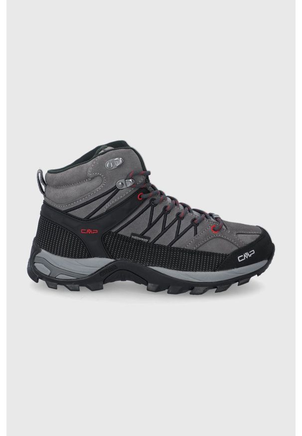 CMP - Buty zamszowe Rigel Mid Trekking Shoe. Nosek buta: okrągły. Zapięcie: sznurówki. Kolor: szary. Materiał: zamsz. Sport: turystyka piesza