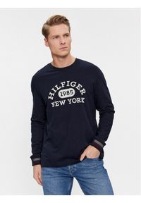 TOMMY HILFIGER - Tommy Hilfiger Longsleeve Collegiate MW0MW32591 Granatowy Regular Fit. Kolor: niebieski. Materiał: bawełna. Długość rękawa: długi rękaw