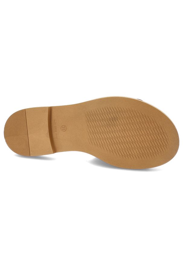 Złote Klapki Armodo Modne Obuwie Damskie. Okazja: na co dzień. Kolor: złoty. Materiał: skóra. Sezon: lato. Styl: casual, wizytowy