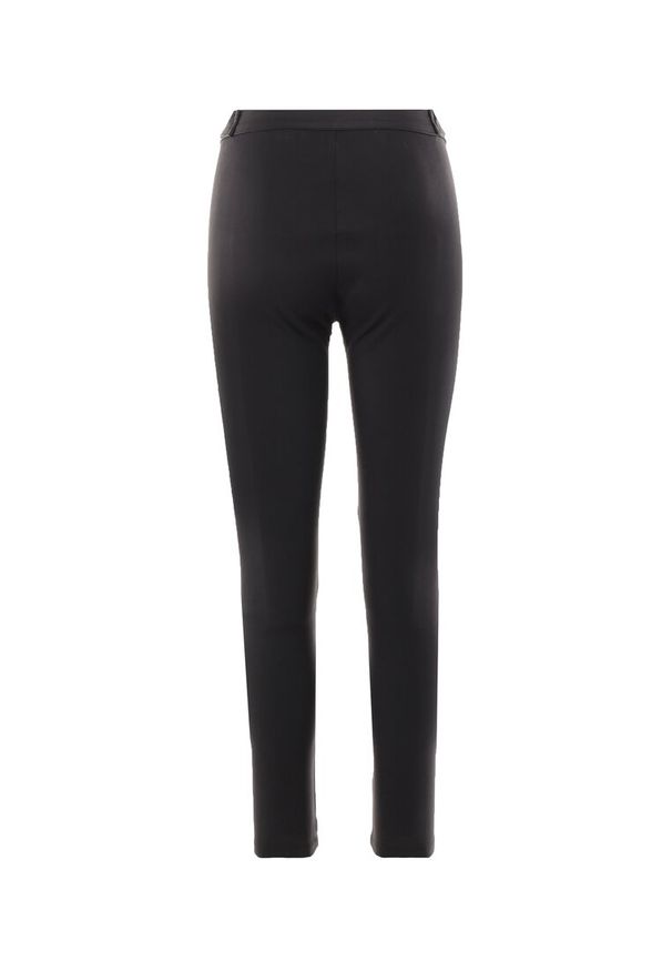 Born2be - Czarne Spodnie Skinny Lyviara. Kolor: czarny. Wzór: aplikacja