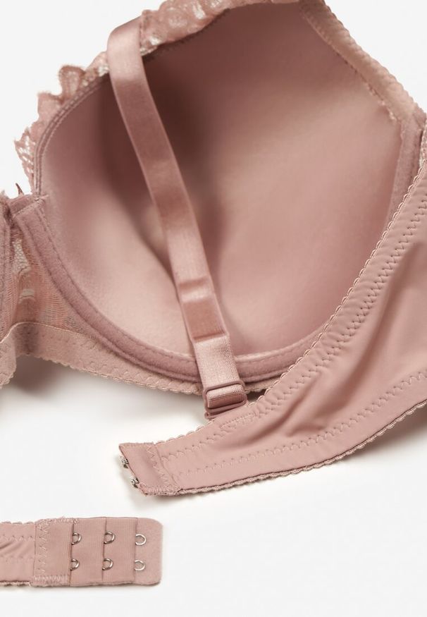 Renee - Ciemnoróżowy Koronkowy Biustonosz Full-Cup z Regulowanymi Ramiączkami Kristianna. Kolor: różowy. Materiał: koronka. Wzór: koronka