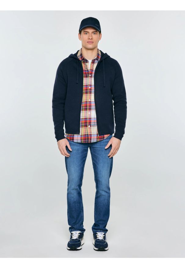 Big-Star - Sneakersy męskie ze skóry naturalnej granatowe RR174373 403. Okazja: na co dzień. Kolor: niebieski. Materiał: skóra