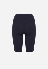 Born2be - Granatowe Szorty Typu Kolarki z Wysokim Stanem Asallie. Okazja: na co dzień, na spacer. Stan: podwyższony. Kolor: niebieski. Wzór: aplikacja. Styl: sportowy, casual #6