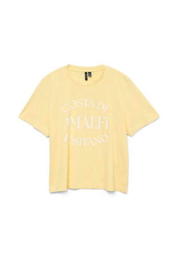 Vero Moda T-Shirt Sonna 10327143 Żółty Regular Fit. Kolor: żółty. Materiał: bawełna