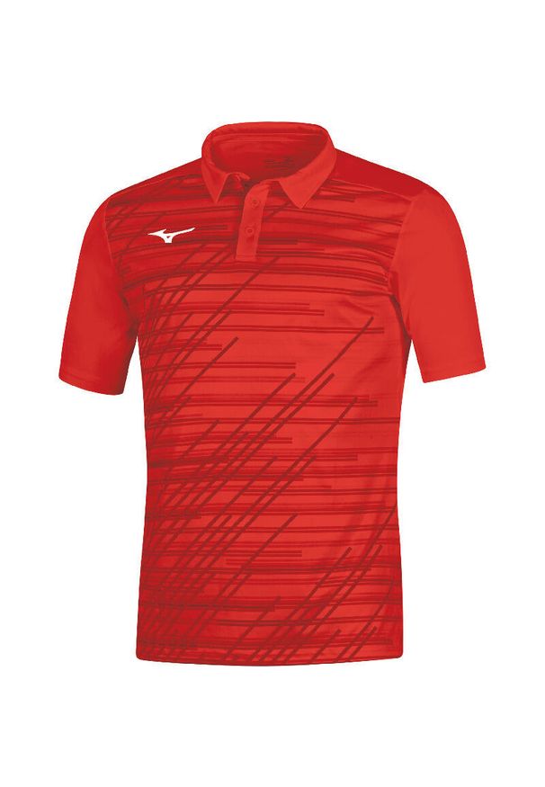 Polo Mizuno Team Chiba. Typ kołnierza: polo. Kolor: czerwony. Sport: tenis