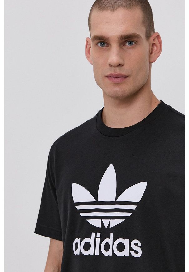 adidas Originals - T-shirt bawełniany. Kolor: czarny. Materiał: bawełna. Wzór: nadruk