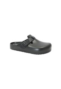 Klapki męskie Birkenstock Boston Eva. Zapięcie: bez zapięcia. Kolor: czarny. Materiał: materiał, syntetyk. Szerokość cholewki: normalna. Sport: turystyka piesza
