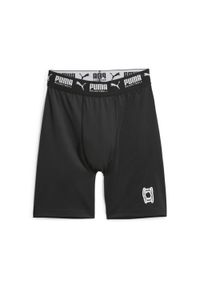 Puma - Męskie spodenki do koszykówki Hoops Team PUMA Black. Kolor: czarny, szary, wielokolorowy, fioletowy. Sport: koszykówka