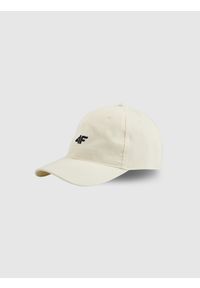4f - 4F Czapka z daszkiem strapback uniseks - biała S/M (58cm). Kolor: biały. Materiał: bawełna, materiał. Styl: casual, klasyczny #1