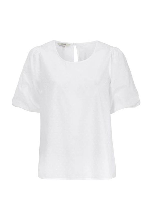 Cellbes Bluzka z bufiastymi rękawami biały female biały 50/52. Kolor: biały. Materiał: tkanina, bawełna. Długość: krótkie. Styl: elegancki