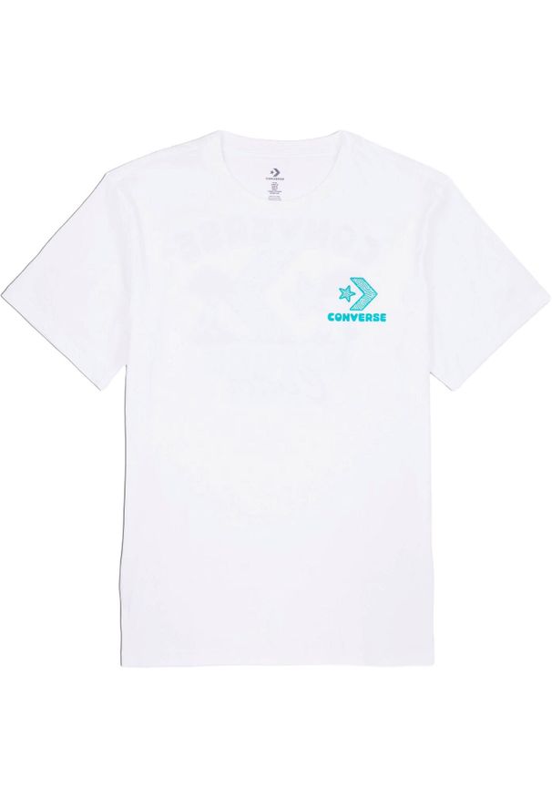 Koszulka męskie Converse Con T shirt M Con Nature Center Tee. Kolor: biały. Materiał: bawełna, materiał