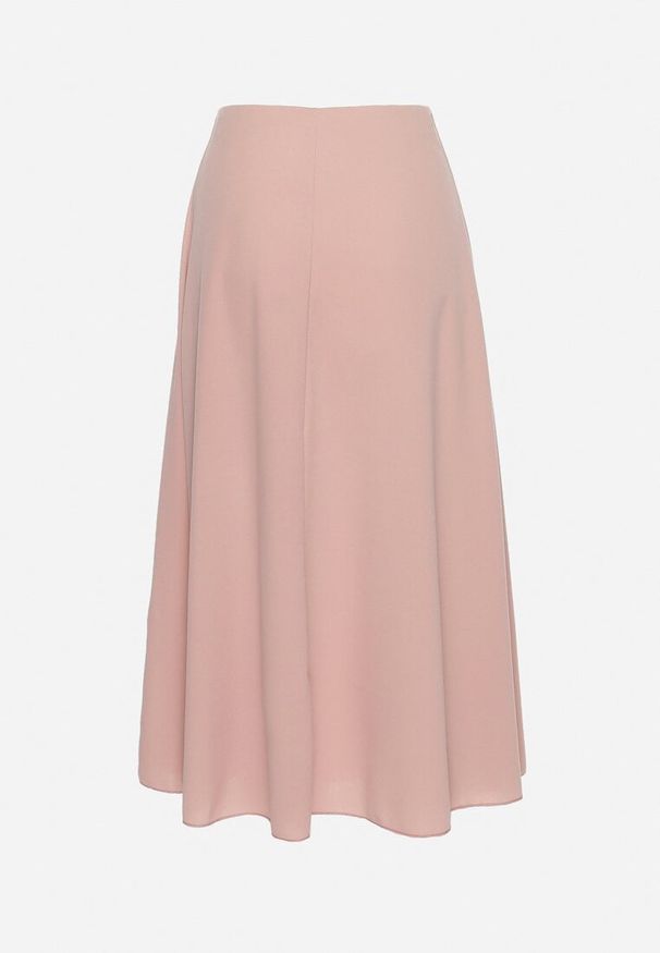 Born2be - Jasnoróżowa Klasyczna Spódnica Midi Rozkloszowana Verettia. Okazja: na co dzień, na spacer. Kolor: różowy. Wzór: aplikacja. Styl: klasyczny