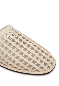 TOMMY HILFIGER - Tommy Hilfiger Klapki Hilfiger Leather Mix Flat Mule FW0FW09280 Kremowy. Kolor: kremowy. Materiał: skóra #3