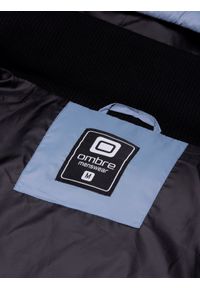 Ombre Clothing - Kurtka męska zimowa z kapturem - błękitna V8 C518 - XXL. Okazja: na co dzień. Typ kołnierza: kaptur. Kolor: niebieski. Materiał: poliester, nylon. Sezon: zima. Styl: casual #3