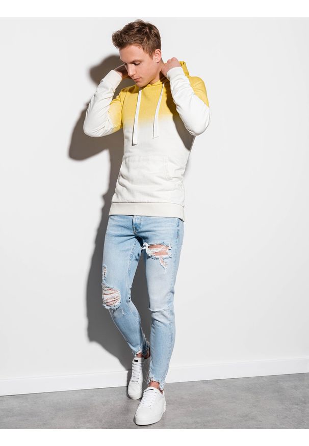 Żółta bluza Ombre Clothing z kapturem