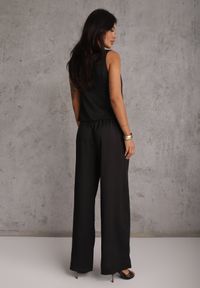 Renee - Czarny Komplet Garniturowy Spodnie Wide Leg i Kamizelka z Paskami z Klamrami Sartora. Kolor: czarny #3