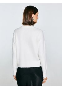 Big-Star - Kardigan damski z dodatkiem wełny biały Lena 100. Kolor: biały. Materiał: wełna #5