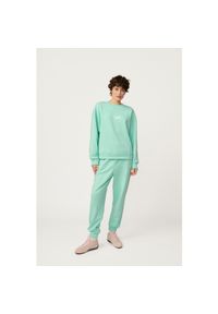 Spodnie Kubota miętowe damskie. Kolor: miętowy. Materiał: dresówka, materiał, bawełna #1