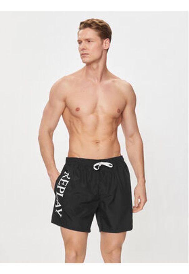 Replay Szorty kąpielowe LM1119.000.82972 Czarny Regular Fit. Kolor: czarny. Materiał: syntetyk