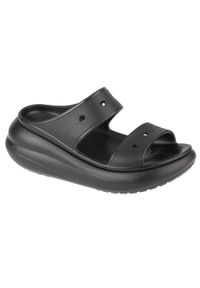 Sandały Crocs Classic Crush Z Kapciami Damskie. Kolor: czarny. Materiał: syntetyk, materiał. Sezon: lato