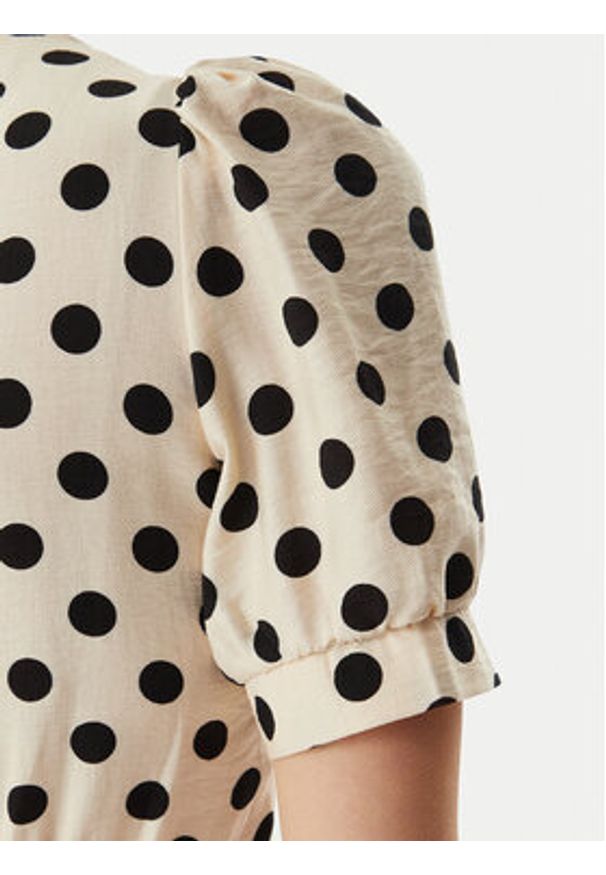 Morgan Sukienka codzienna 261-ROVITA Beżowy Regular Fit. Okazja: na co dzień. Kolor: beżowy. Materiał: syntetyk. Typ sukienki: proste. Styl: casual