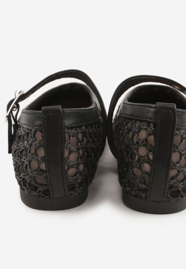 Born2be - Czarne Balerinki z Plecionką z Rafii Tessandra. Zapięcie: sprzączka. Kolor: czarny. Styl: elegancki