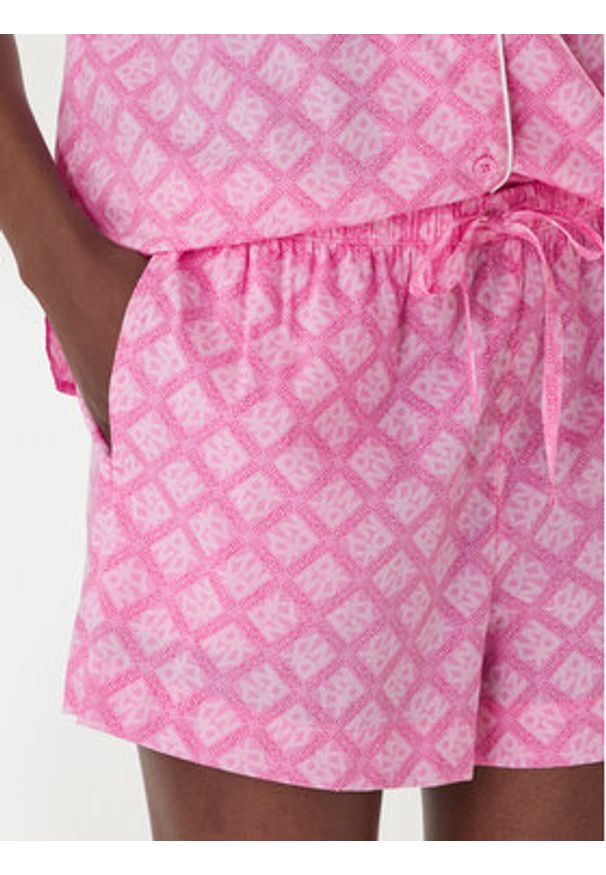 DKNY Piżama YI80108 Różowy Regular Fit. Kolor: różowy. Materiał: bawełna