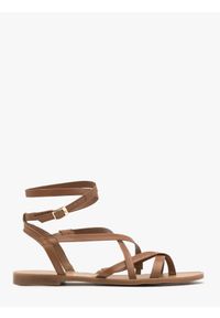 Ryłko - Jasnobrązowe sandały typu japonki KAJRA. Kolor: brązowy. Materiał: skóra #1