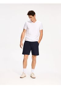 Reserved - Bawełniany t-shirt slim fit - biały. Kolor: biały. Materiał: bawełna #1