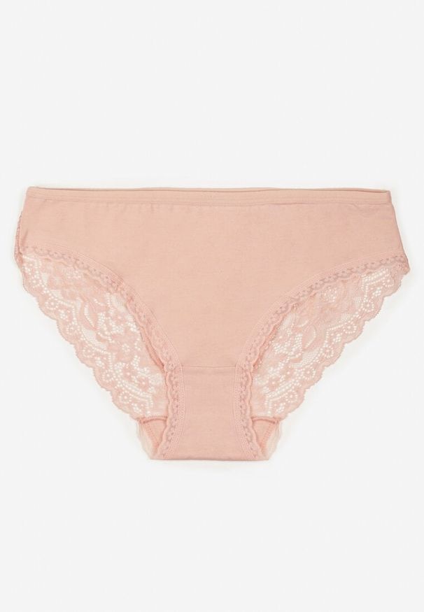 Born2be - Różowe Majtki Figi Zdobione Koronką Venissella. Kolor: różowy. Materiał: koronka. Wzór: aplikacja, koronka