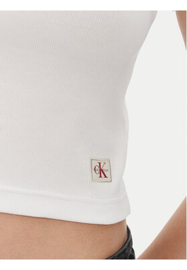 Calvin Klein Jeans T-Shirt LV047C910G Biały Regular Fit. Kolor: biały. Materiał: bawełna