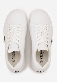 Born2be - Białe Sneakersy VICES na Grubej Podeszwie z Bieżnikiem Zdobionej Gwiazdką Natevia. Okazja: na co dzień. Kolor: biały. Materiał: jeans. Wzór: aplikacja. Sezon: lato #8