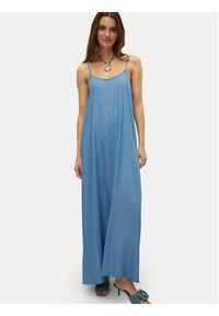 Vero Moda Sukienka letnia Harper 10283677 Niebieski Loose Fit. Kolor: niebieski. Materiał: lyocell. Sezon: lato #2
