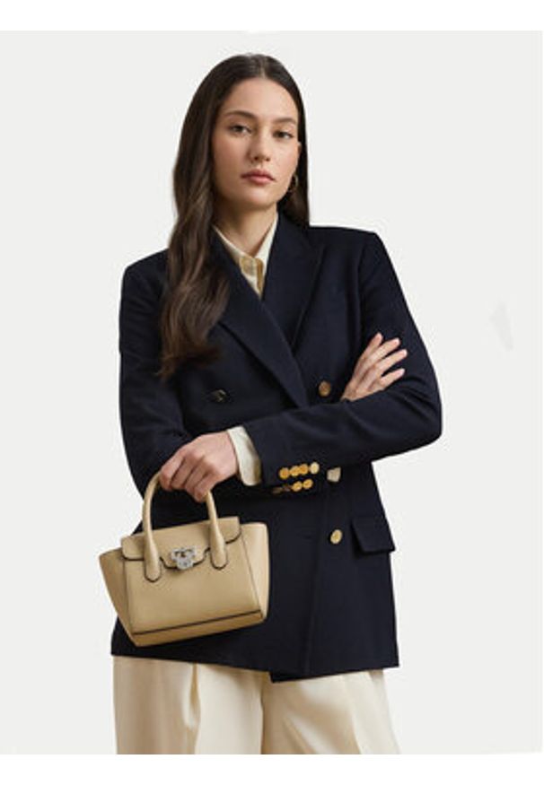 Lauren Ralph Lauren - LAUREN RALPH LAUREN Torebka 431969349005 Beżowy. Kolor: beżowy. Materiał: skórzane