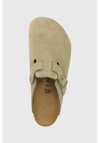 Birkenstock klapki zamszowe 1025788 męskie kolor zielony Boston. Kolor: zielony. Materiał: zamsz. Wzór: gładki. Styl: klasyczny #5