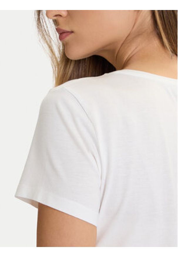 Morgan T-Shirt 252-DMIO Biały Slim Fit. Kolor: biały. Materiał: bawełna