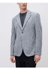 Reserved - Dzianinowa marynarka slim fit - szary. Kolor: szary. Materiał: dzianina #1