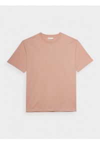 outhorn - T-shirt gładki męski - koralowy. Okazja: na co dzień. Kolor: pomarańczowy. Materiał: bawełna, dzianina. Wzór: gładki. Styl: casual