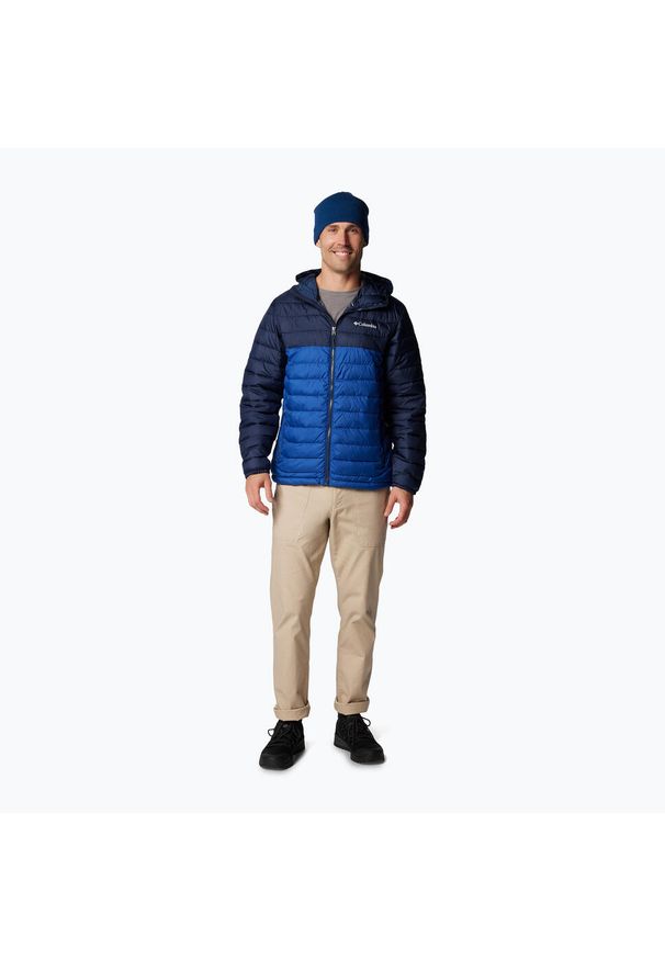 columbia - Kurtka puchowa męska Columbia Powder Lite II Hooded. Kolor: niebieski. Materiał: puch. Sport: turystyka piesza