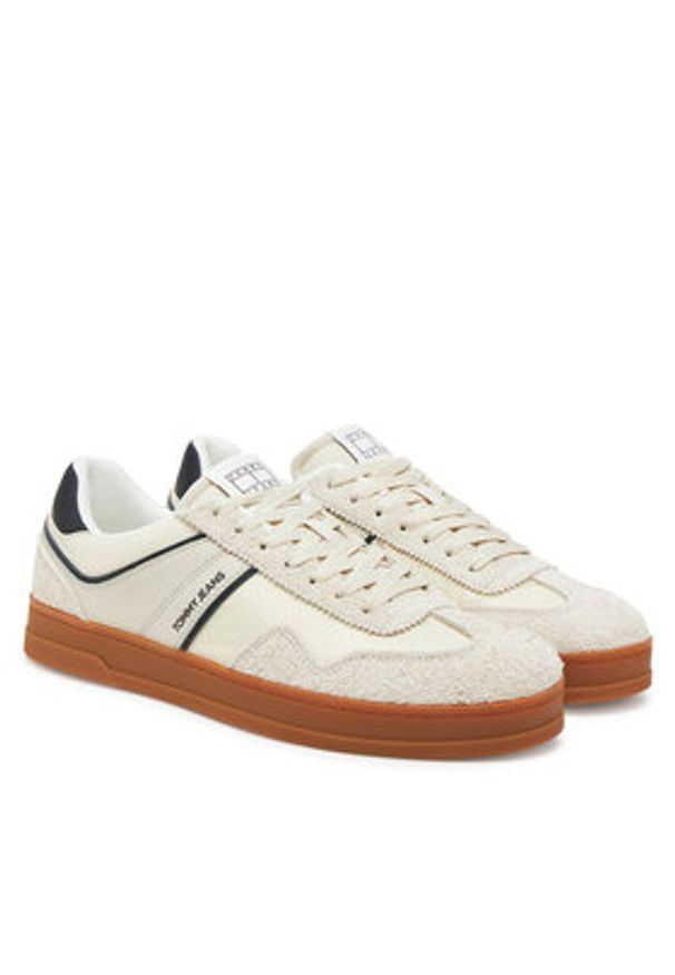 Tommy Jeans Sneakersy The Greenwich Mix Media EM0EM01606 Beżowy. Kolor: beżowy. Materiał: skóra, zamsz