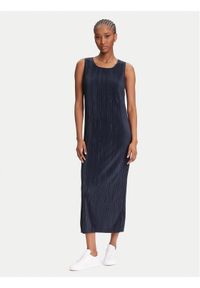 Calvin Klein Sukienka codzienna LV044A211G Granatowy Slim Fit. Okazja: na co dzień. Kolor: niebieski. Materiał: syntetyk. Typ sukienki: proste. Styl: casual